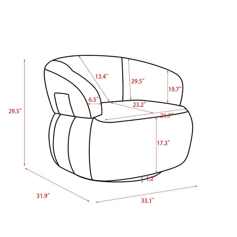 Ensemble de 2 fauteuils d'appoint pivotants à 360° Kieon 33W, style moderne.