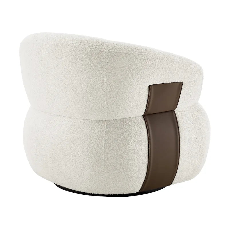 Ensemble de 2 fauteuils d'appoint pivotants à 360° Kieon 33W, style moderne.