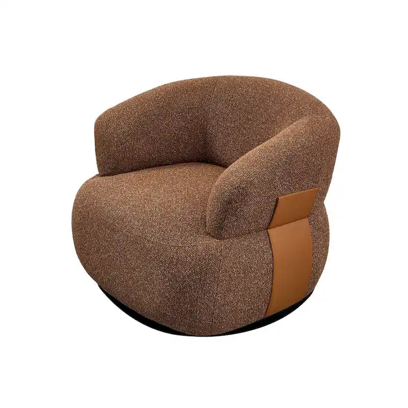 Ensemble de 2 fauteuils d'appoint pivotants à 360° Kieon 33W, style moderne.