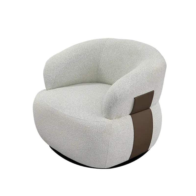 Ensemble de 2 fauteuils d'appoint pivotants à 360° Kieon 33W, style moderne.