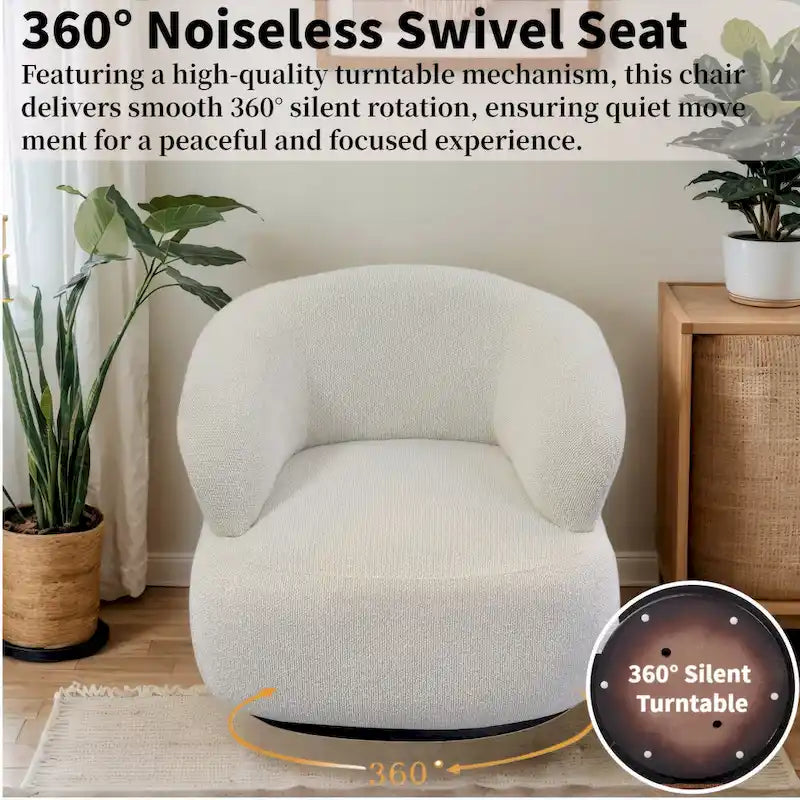 Ensemble de 2 fauteuils d'appoint pivotants à 360° Kieon 33W, style moderne.