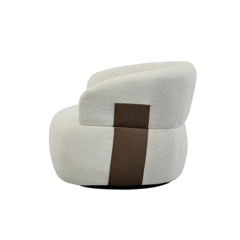 Ensemble de 2 fauteuils d'appoint pivotants à 360° Kieon 33W, style moderne.