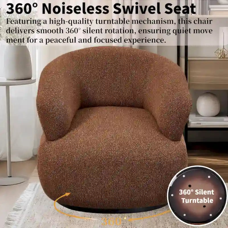 Ensemble de 2 fauteuils d'appoint pivotants à 360° Kieon 33W, style moderne.