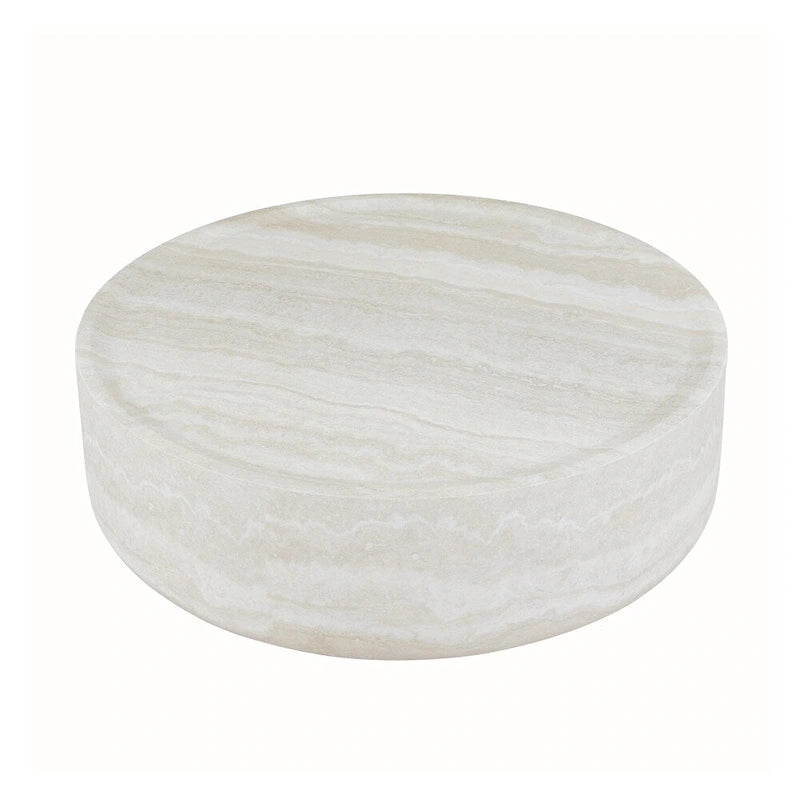 Table basse ronde robuste en fibre de verre avec grand espace de rangement (31,49 €).