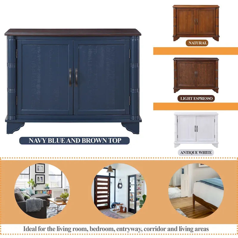 Buffet console style Mid-Century 40 avec étagère réglable