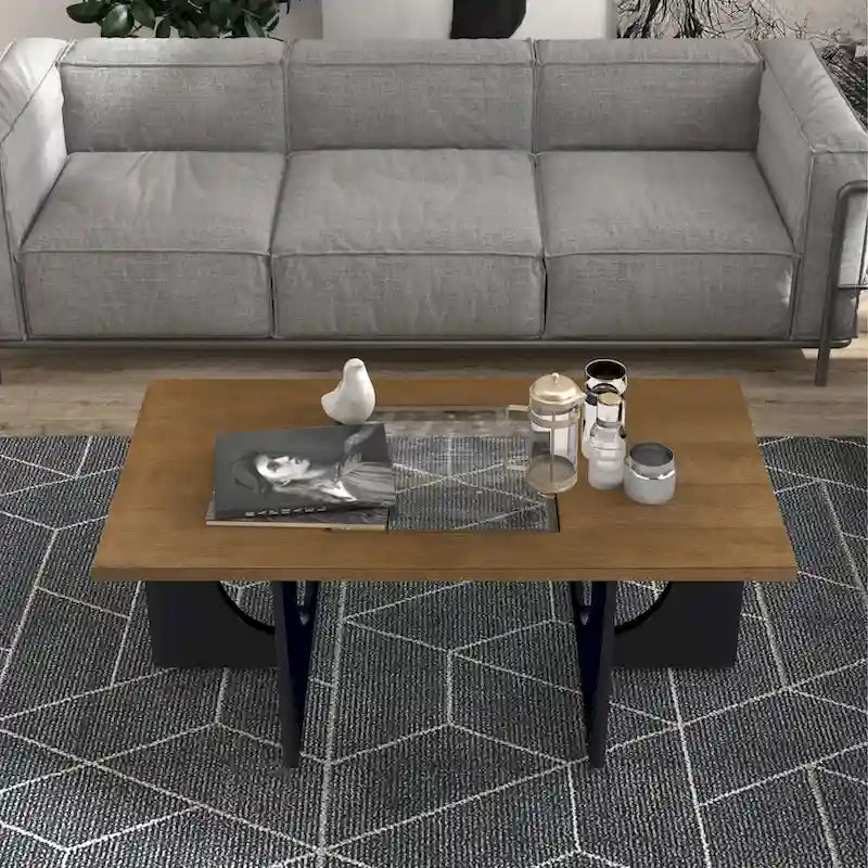 Table basse rectangulaire contemporaine en bois