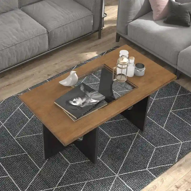 Table basse rectangulaire contemporaine en bois