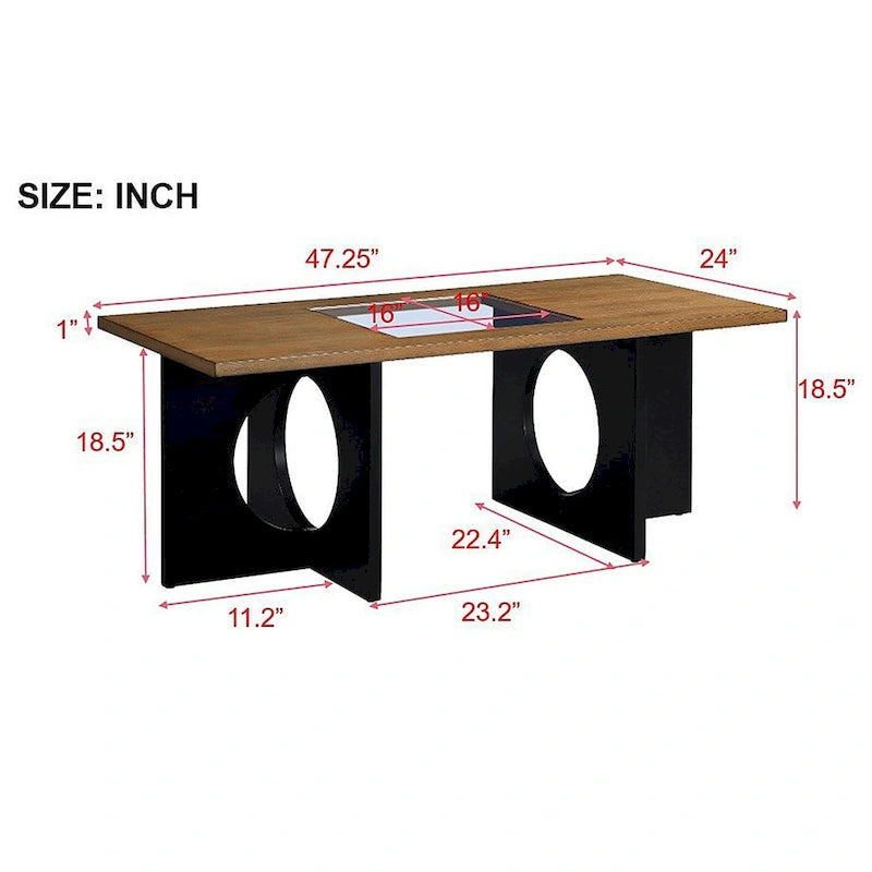 Table basse rectangulaire contemporaine en bois