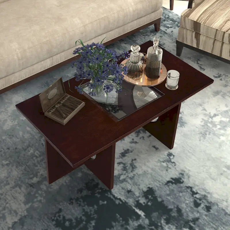 Table basse rectangulaire contemporaine en bois