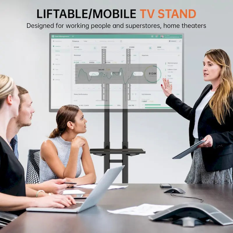 Support TV pivotant universel pour téléviseurs de 32 à 80 pouces, support de table réglable en hauteur avec inclinaison, VESA max. 600 x 400 mm