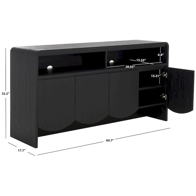Buffet/meuble TV Narine 4 portes et 2 étagères de SAFAVIEH Home. - 61 cm (L) x 18 cm (P) x 32 cm (H)
