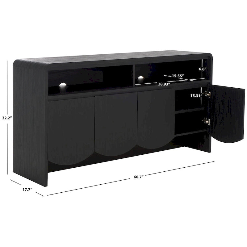 Buffet/meuble TV Narine 4 portes et 2 étagères de SAFAVIEH Home. - 61 cm (L) x 18 cm (P) x 32 cm (H)